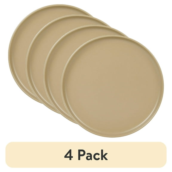 (4 pack) Mainstays Alessandra Matte Brown Round Stoneware Solid Salad Plate