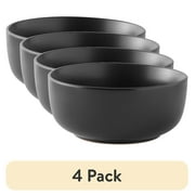 (4 pack) Mainstays Alessandra Matte Black Stoneware Bowl