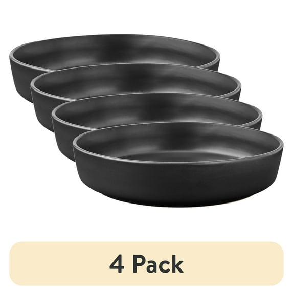 (4 pack) Mainstays Alessandra Matte Black Stoneware Dinner Bowl