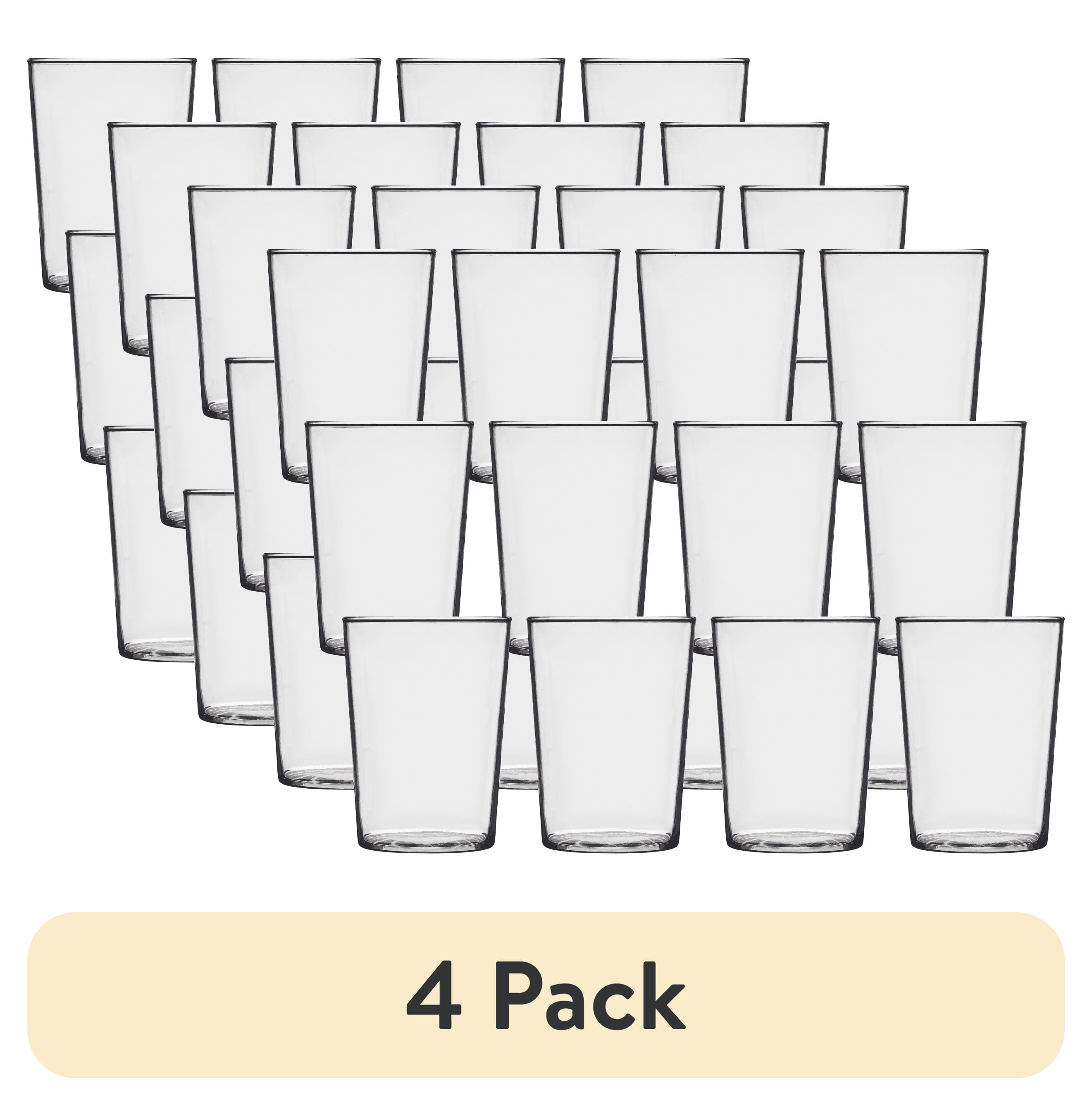 (4 pack) Mainstays Arabella Drinking Glass, 16 oz Clear Tumbler, Set of 12