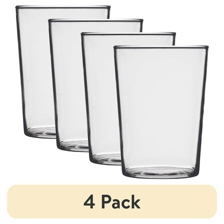 (4 pack) Mainstays Arabella Drinking Glass, 16 oz Clear Tumbler