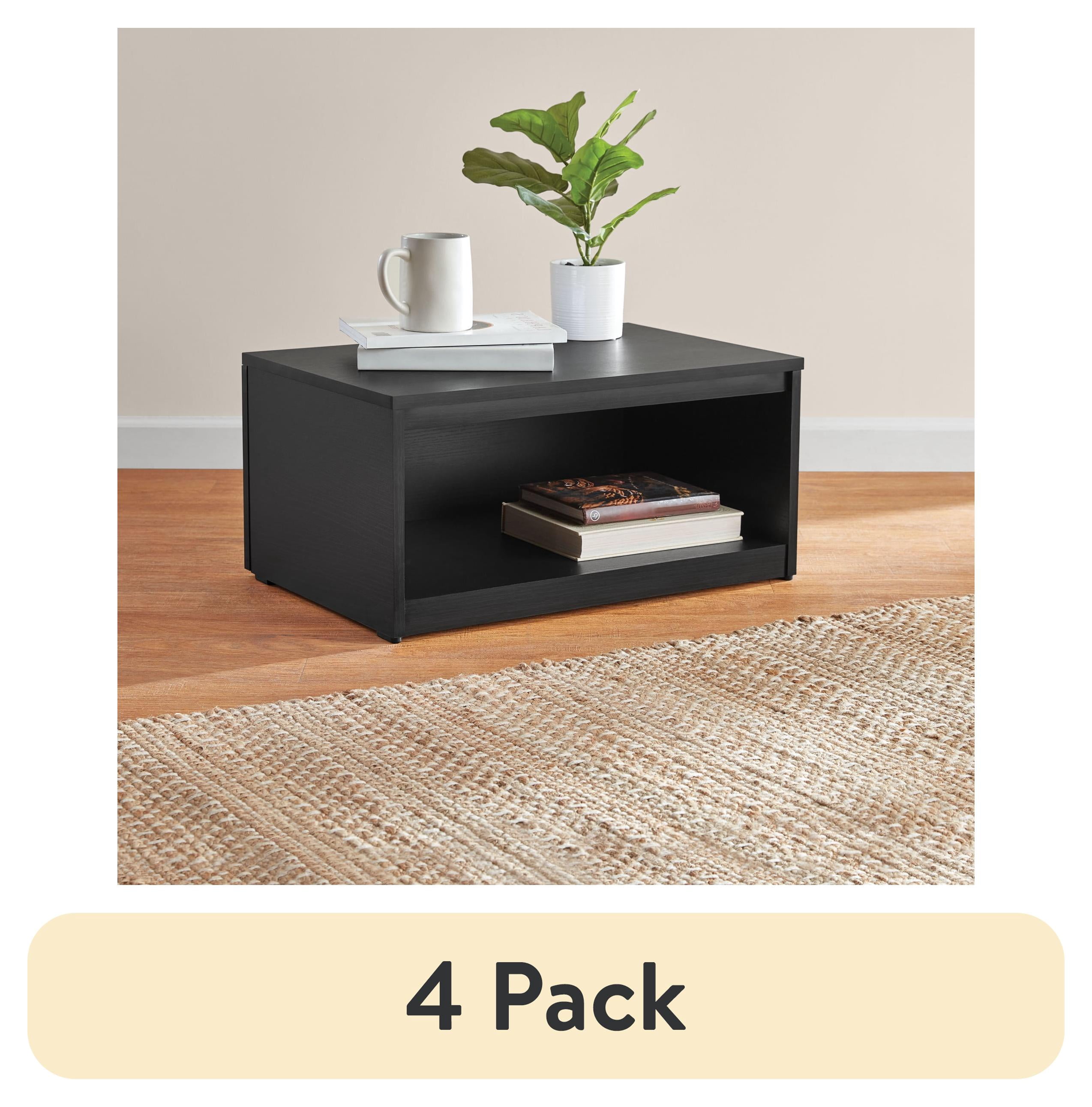 (4 pack) Mainstays Ardent Open Shelf Modular Storage System, Black
