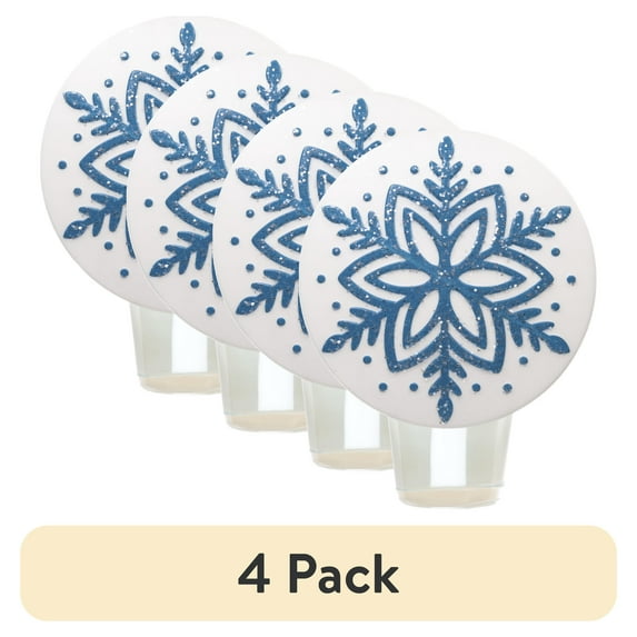 (4 pack) Mainstays Aroma Accents Fragrance Plug, Glitter Snowflake