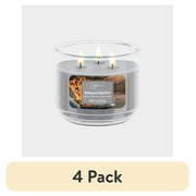 (4 pack) Mainstays 3-Wick Scented Glass Jar Candle, Backyard Bonfire, 11.5oz.