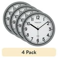 thumbnail interactive-video image 1 of (4 pack) Mainstays Basic Indoor 8.78" Gray Analog Round Modern Wall Clock, 1 of 8