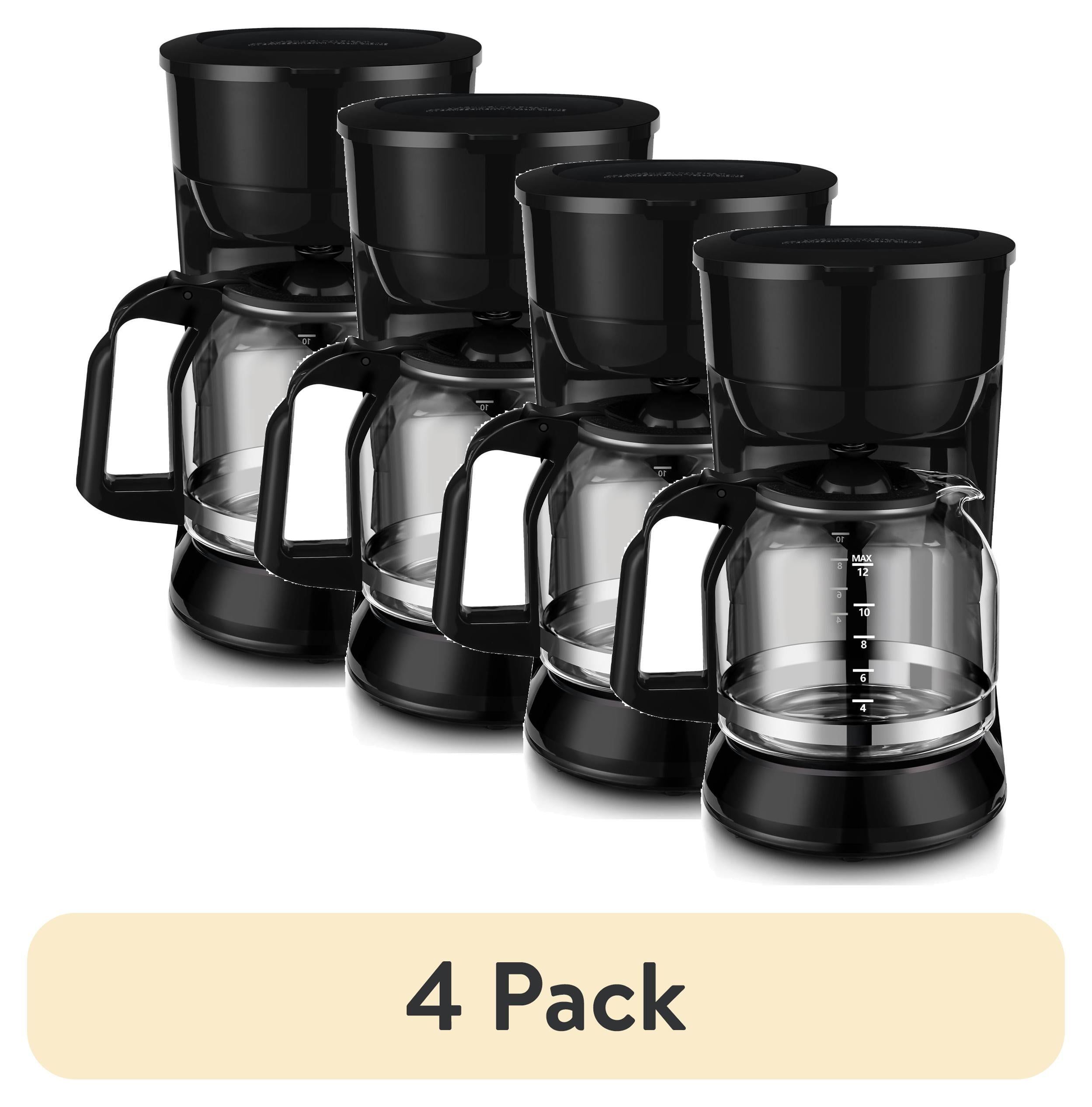 (4 pack) Mainstays Black 12-Cup Drip Coffee Maker