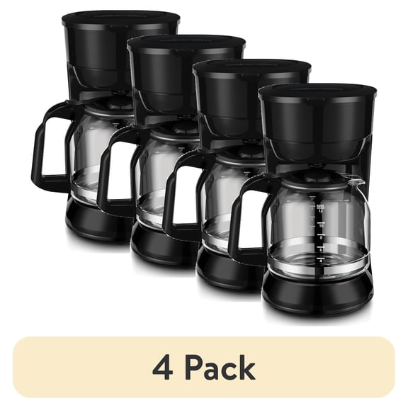 (4 pack) Mainstays Black 12-Cup Drip Coffee Maker