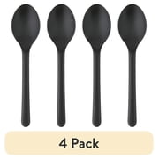 (4 pack) Mainstays Black Recycled Plastic 3-Piece Flatware Set