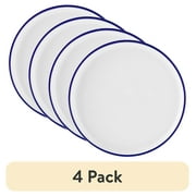 (4 pack) Mainstays Blue Rim Stoneware Salad Plate