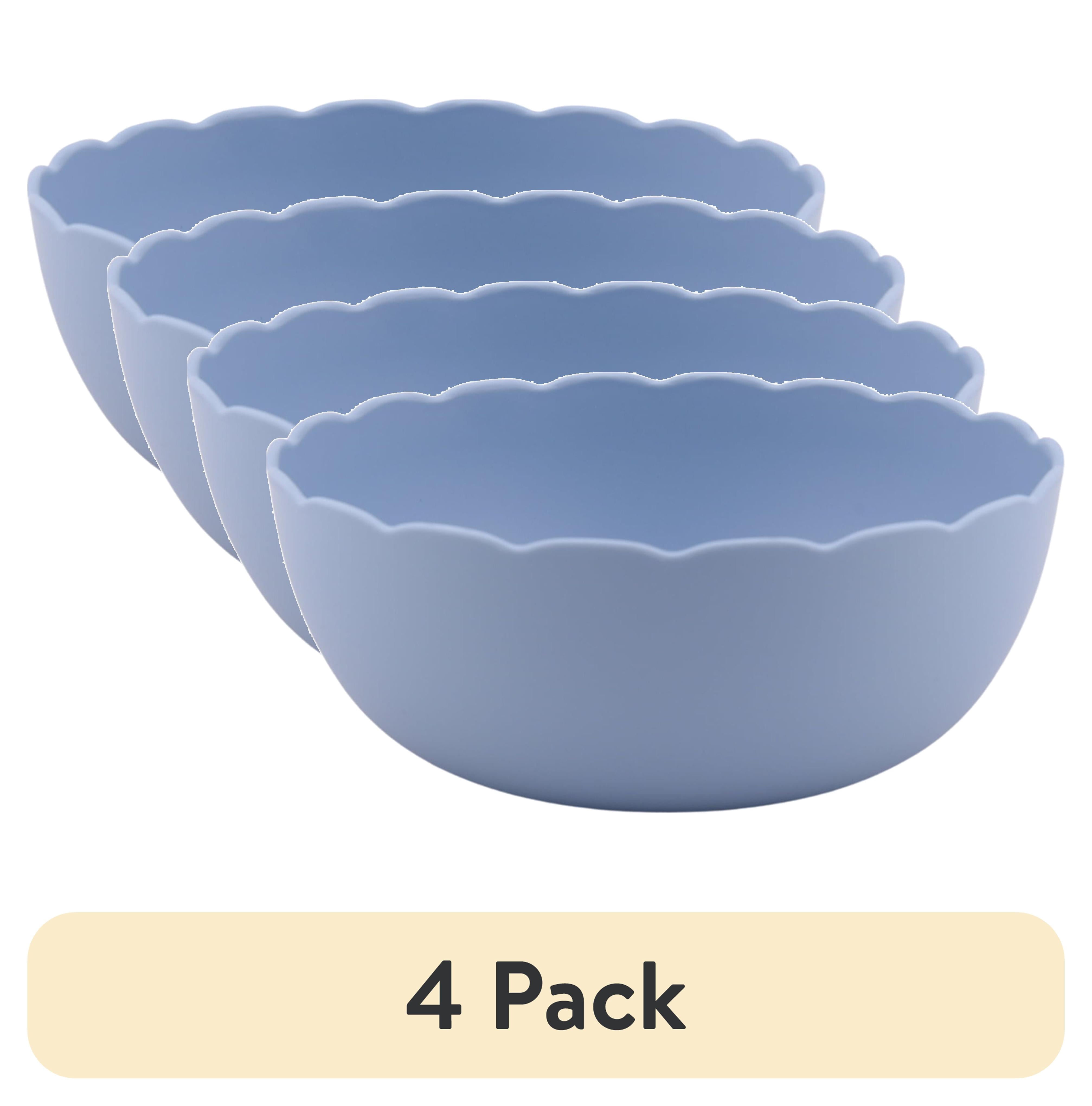 (1 pack) Mainstays - Blue Round Plastic Bowl, Scalloped, 38-Ounce