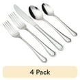 thumbnail interactive-video image 1 of (4 pack) Mainstays Connor 20 Piece Stainless Steel Flatware Set, Silver Tableware, 1 of 23