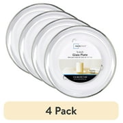 (4 pack) Mainstays Clear Glass Candle Holder Plate, 5 in, Indoor Use