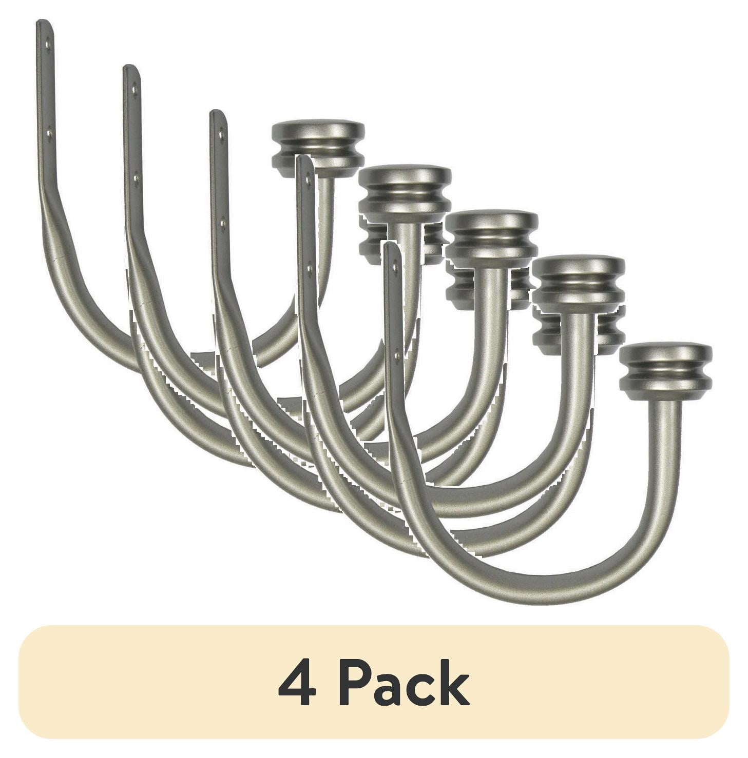 (4 pack) Mainstays 2 Cap Curtain Holdbacks, Pewter