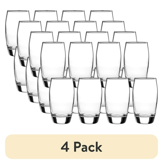 (4 pack) Mainstays Ellendale 8-Piece 16 oz Glass Drinkware Set