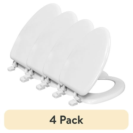 (4 pack) Mainstays Elongated Toilet Seat in White