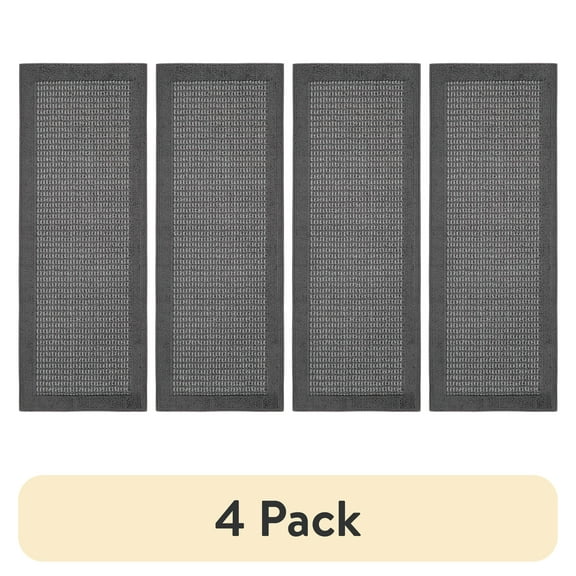 (4 pack) Mainstays Farmhouse Faux Sisal Olefin Gray Border Indoor Runner Rug, 1'9"x5'