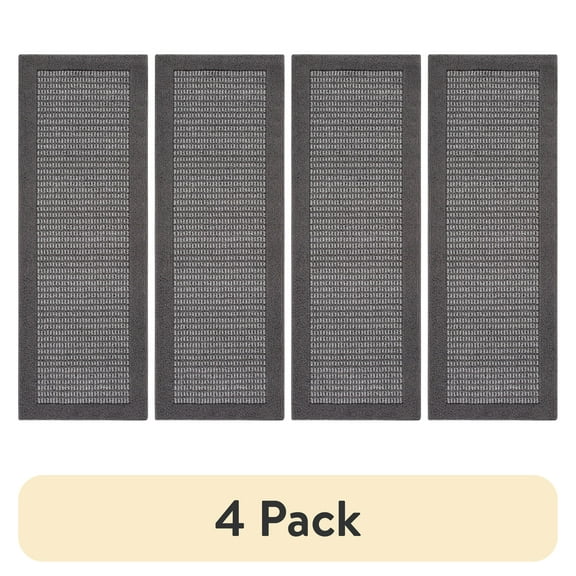 (4 pack) Mainstays Farmhouse Faux Sisal Olefin Gray Border Indoor Runner Rug, 1'9"x5'