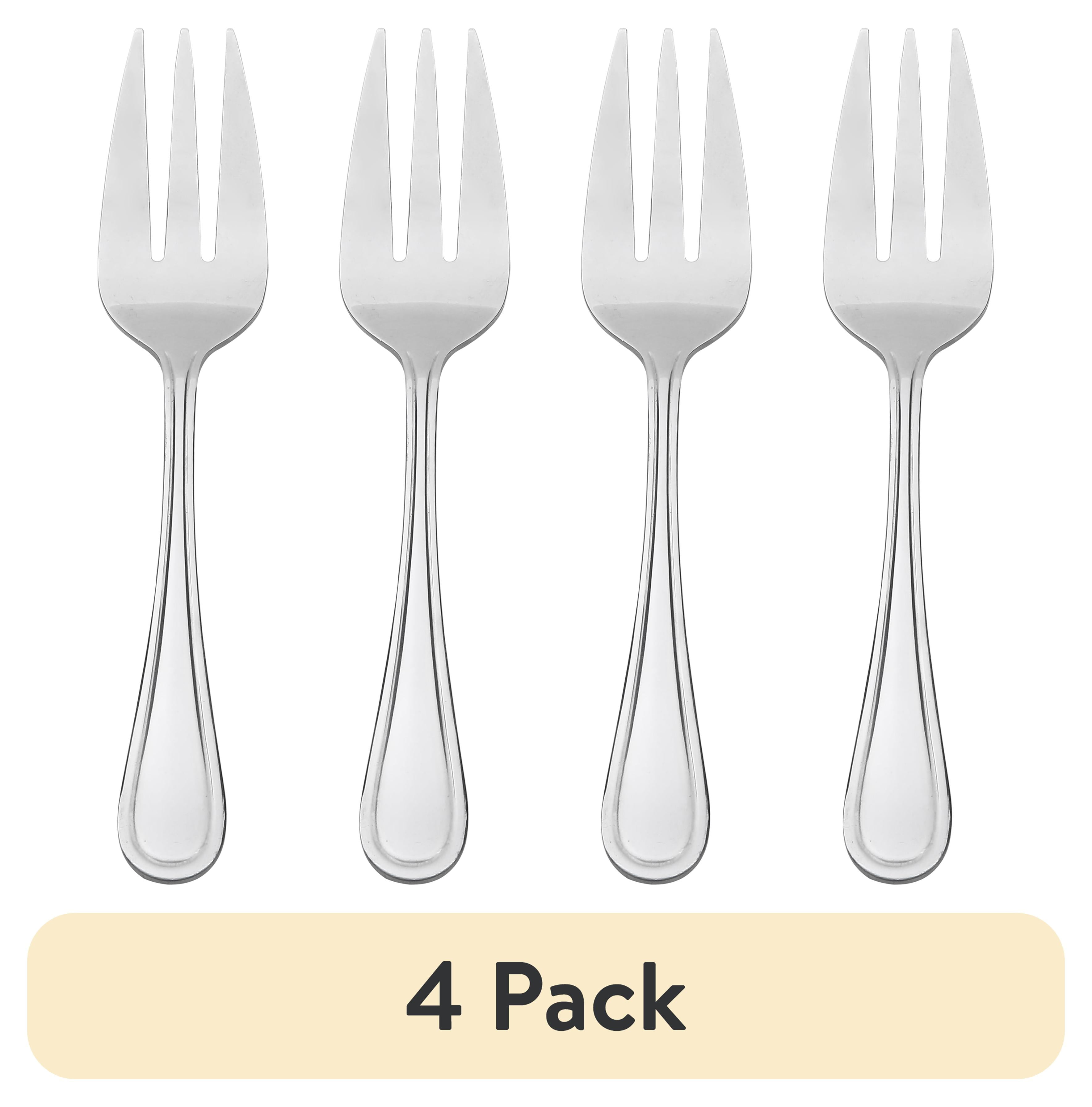 (4 pack) Mainstays Fleetline Stainless Steel Serving Fork, Silver, 9 in, 1 Piece