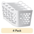 thumbnail interactive-video image 1 of (4 pack) Mainstays Square Flexible Laundry Hamper with Handles, White Plastic, 1 of 13
