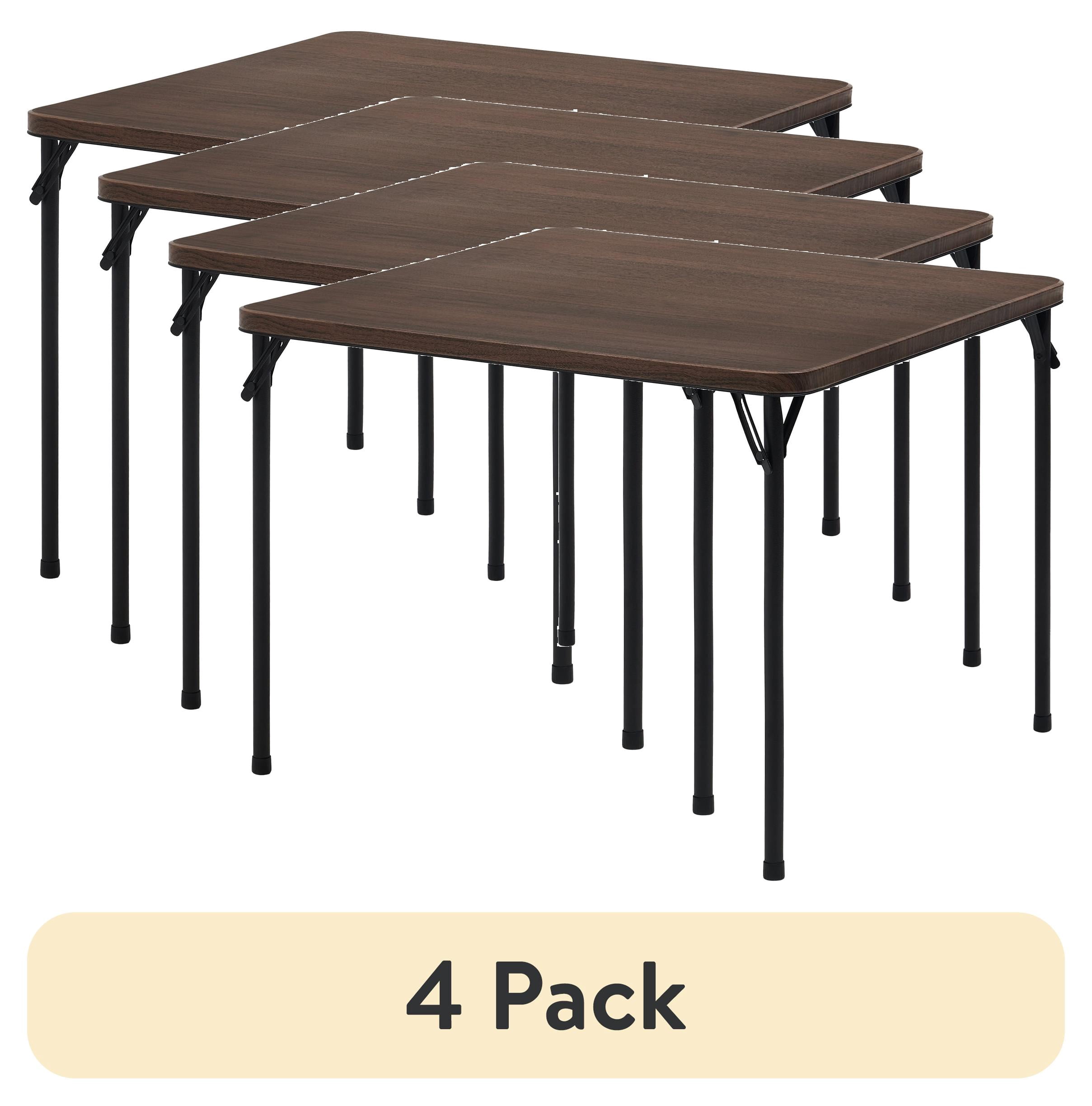 (4 pack) Mainstays Folding Card Table, 34 in x 34 in, Deep Walnut