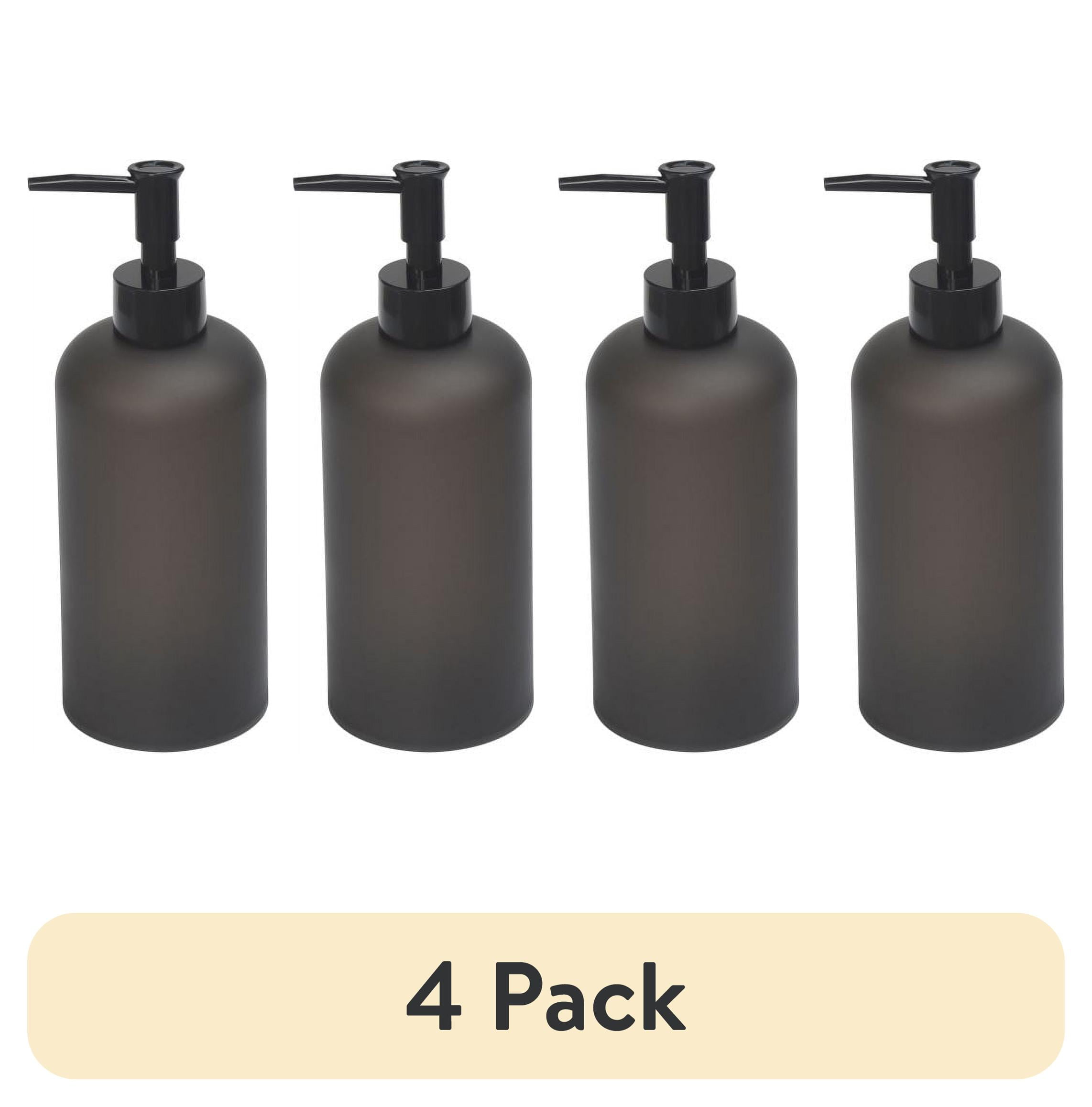 (4 pack) Mainstays Frosted Black Soap Pump, Plastic