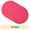 thumbnail image 1 of (4 pack) Mainstays - Fuchsia Pink Round Plastic Plate, Ribbed, 10.5 inch, 1 of 7
