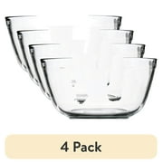 (4 pack) Mainstays Glass Mixing Bowl, 4 Quart