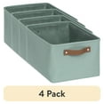 thumbnail interactive-video image 1 of (4 pack) Mainstays Green Sage Canvas Fabric Decorative Storage Basket with Handles, 15 in x 8 in x 11 in, 1 of 9