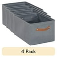 thumbnail image 1 of (4 pack) Mainstays Gray Canvas Fabric Decorative Storage Basket with Handles, 15 in x 8 in x 11 in, 1 of 8