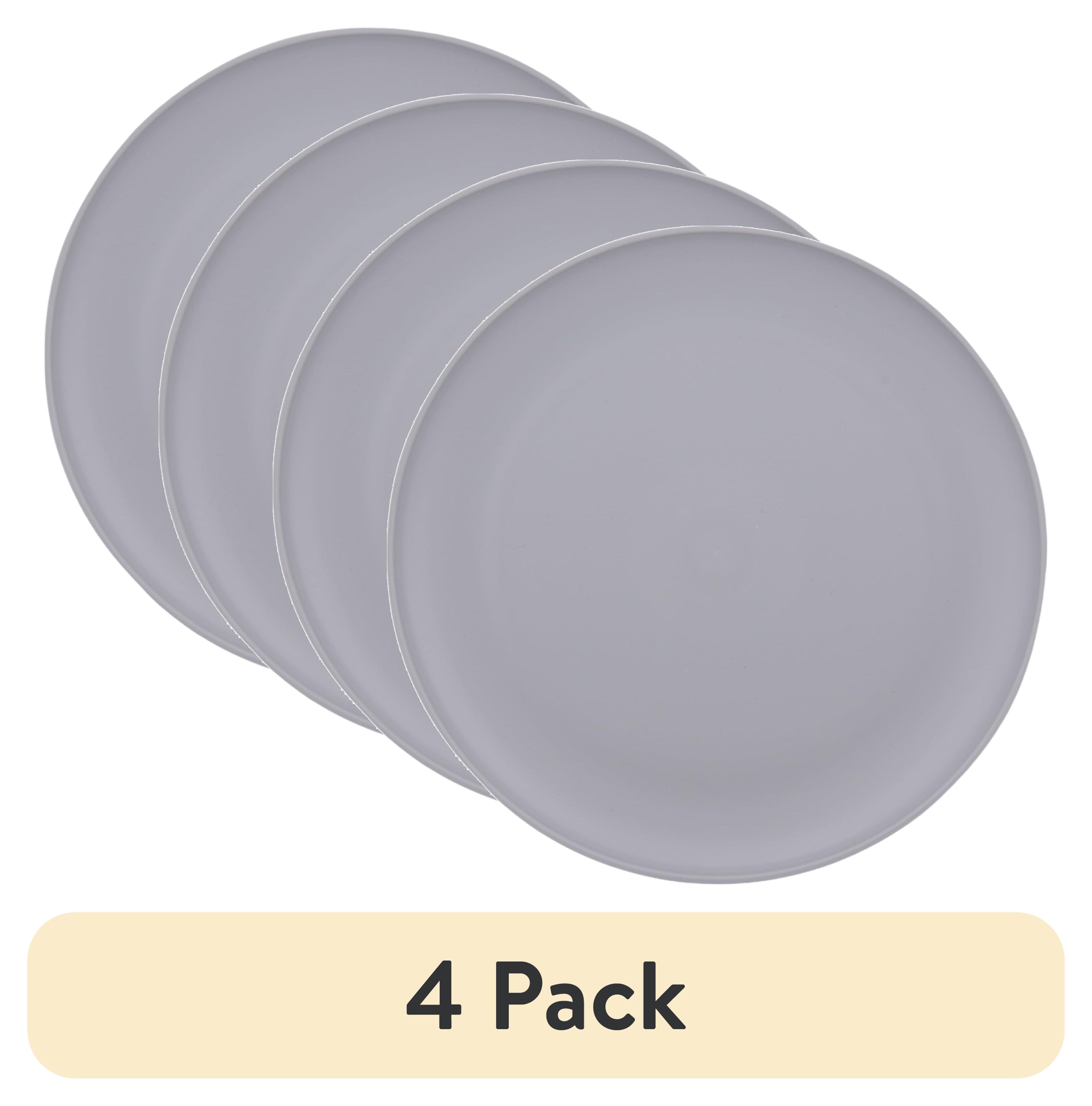 (4 pack) Mainstays Grey Round Plastic Plate, 10.5"