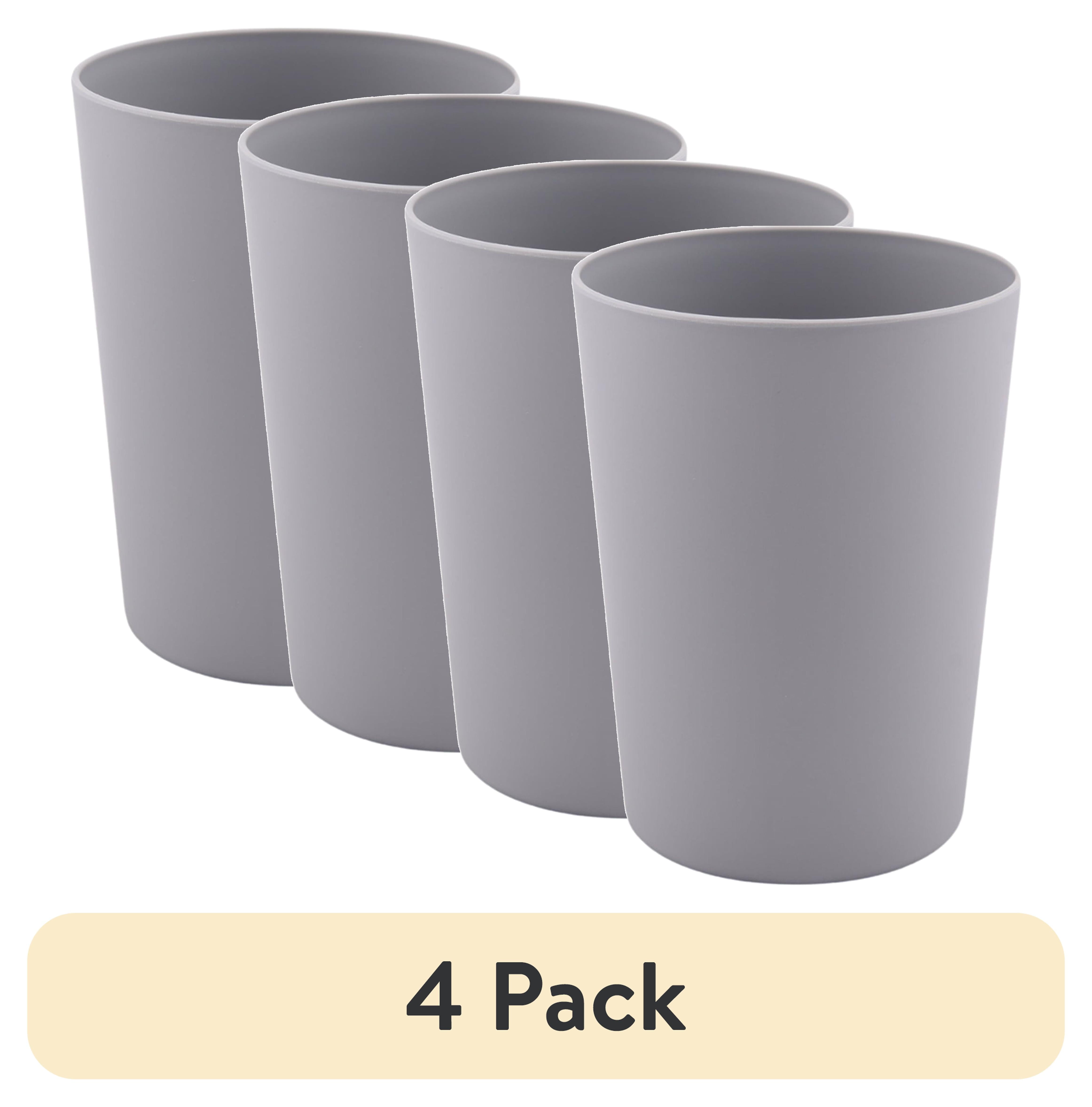 (4 pack) Mainstays - Grey Round Plastic Tumbler, 18-Ounce