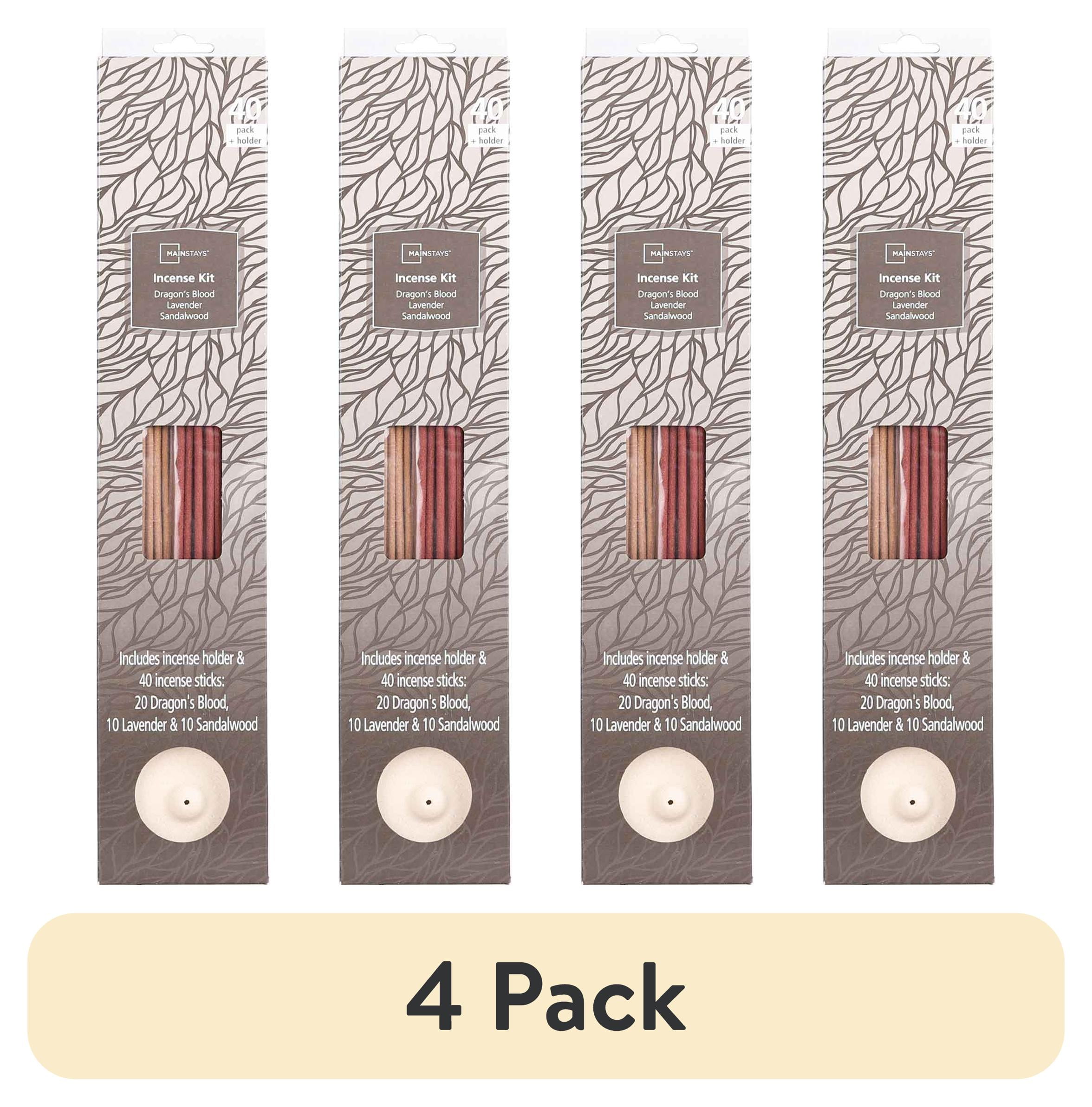 4 pack) Mainstays Incense Kit, Dragon's Blood, Lavender