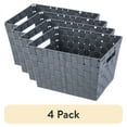 thumbnail image 1 of (4 pack) Mainstays Large Gray Woven Fabric Decorative Storage Basket, 16 in x 9.6 in x 13.4 in, 1 of 15