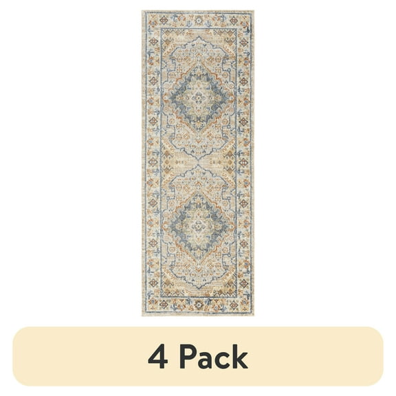 (4 pack) Mainstays Medallion Persian Runner Rug