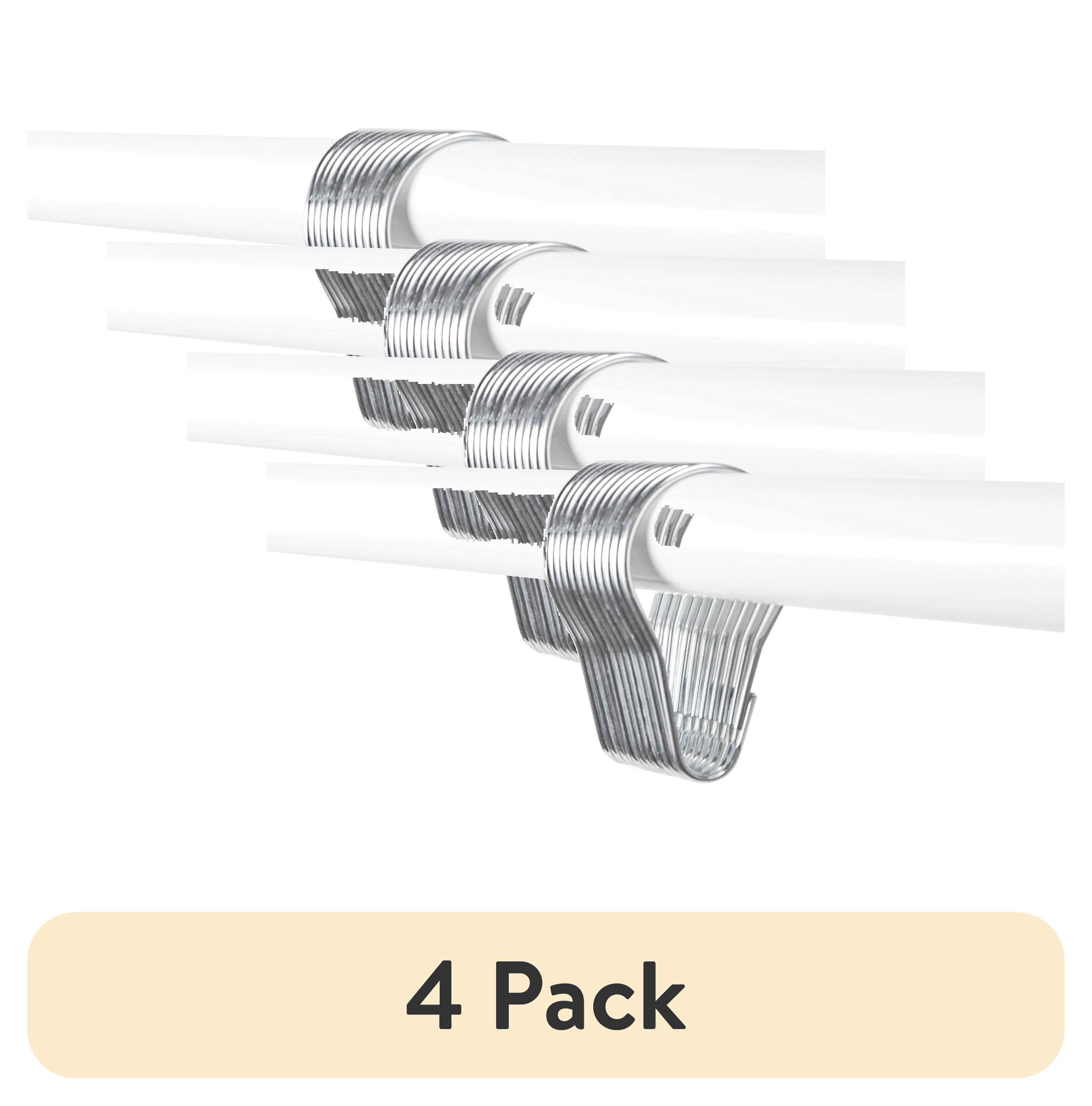 (4 pack) Mainstays 12 Metal Shower Rings, Chrome