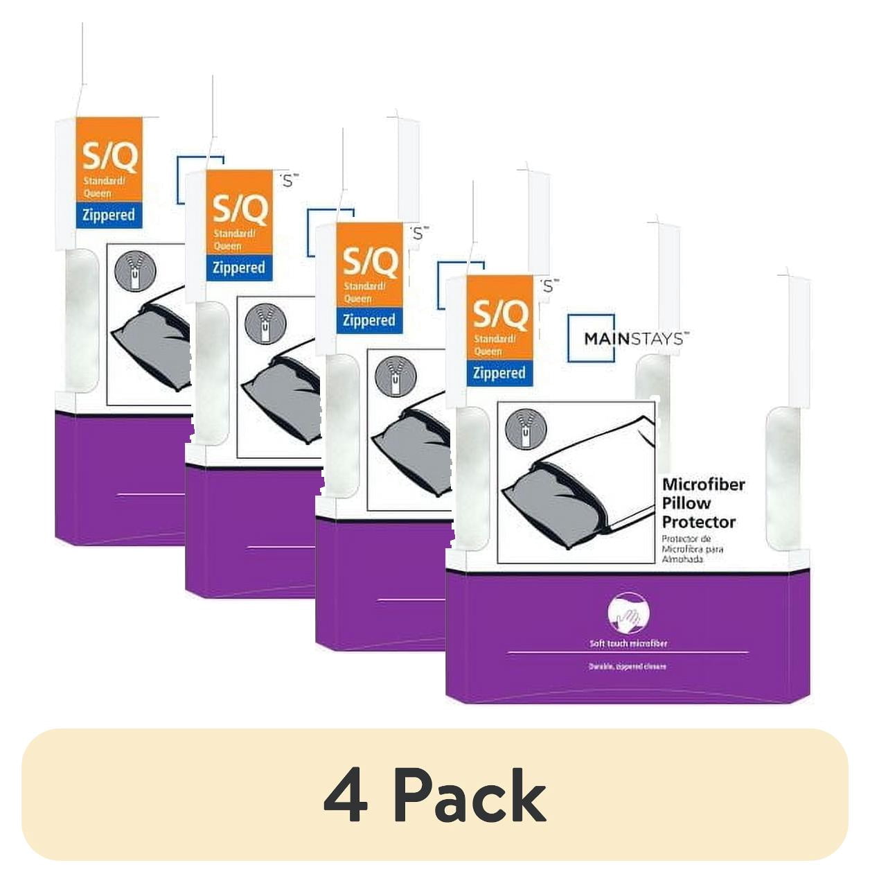 (4 pack) Mainstays Microfiber Zippered Pillow Protector