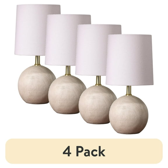 (4 pack) Mainstays Mini Ball Base Table Lamp, 12.75" H