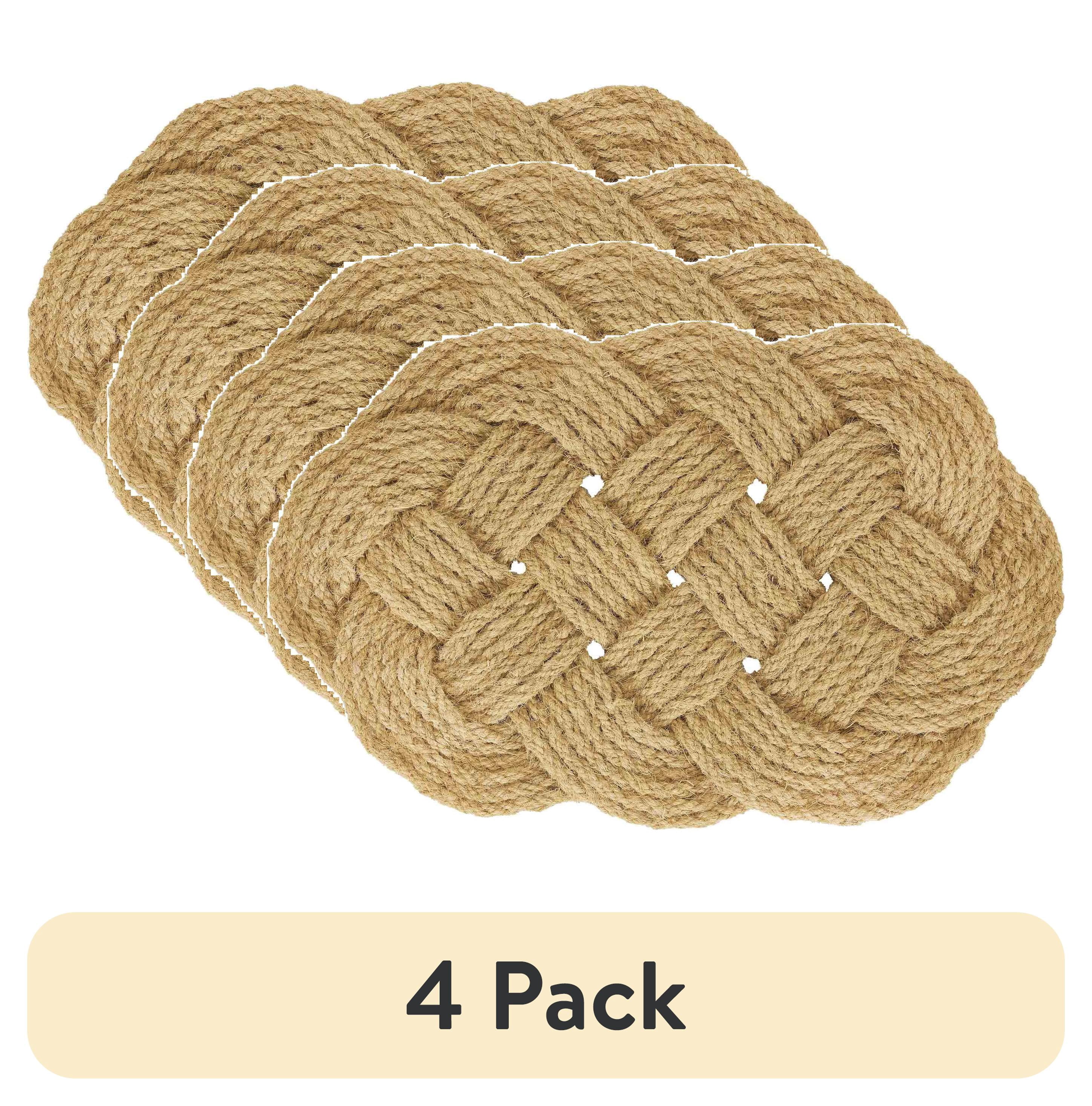 (4 pack) Mainstays Natural Sailor Knot Coir Outdoor Doormat, 18" x 30"