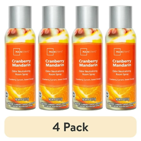 (4 pack) Mainstays Room Spray, Cranberry Mandarin, 4 oz.