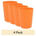 thumbnail image 1 of (4 pack) Mainstays - Orange Round Plastic Tumbler, Ribbed, 18-Ounce, 1 of 8