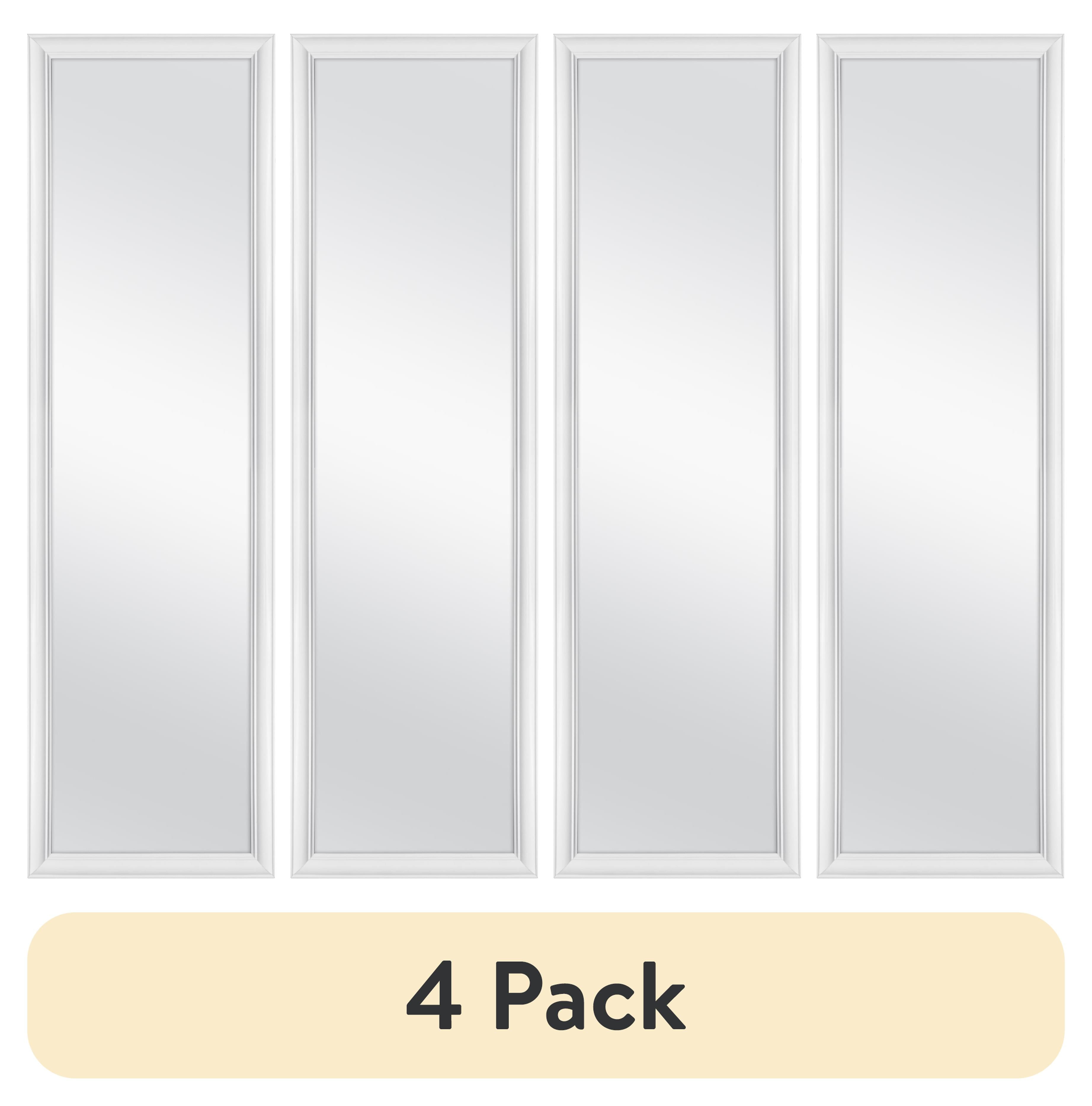 4 pack) Mainstays Over-The-Door Mirror with hardware, 14.25