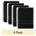thumbnail image 1 of (4 pack) Mainstays Performance Cotton Bath Towel, Quick Dry, Fade Resistant, Black, 1 of 9