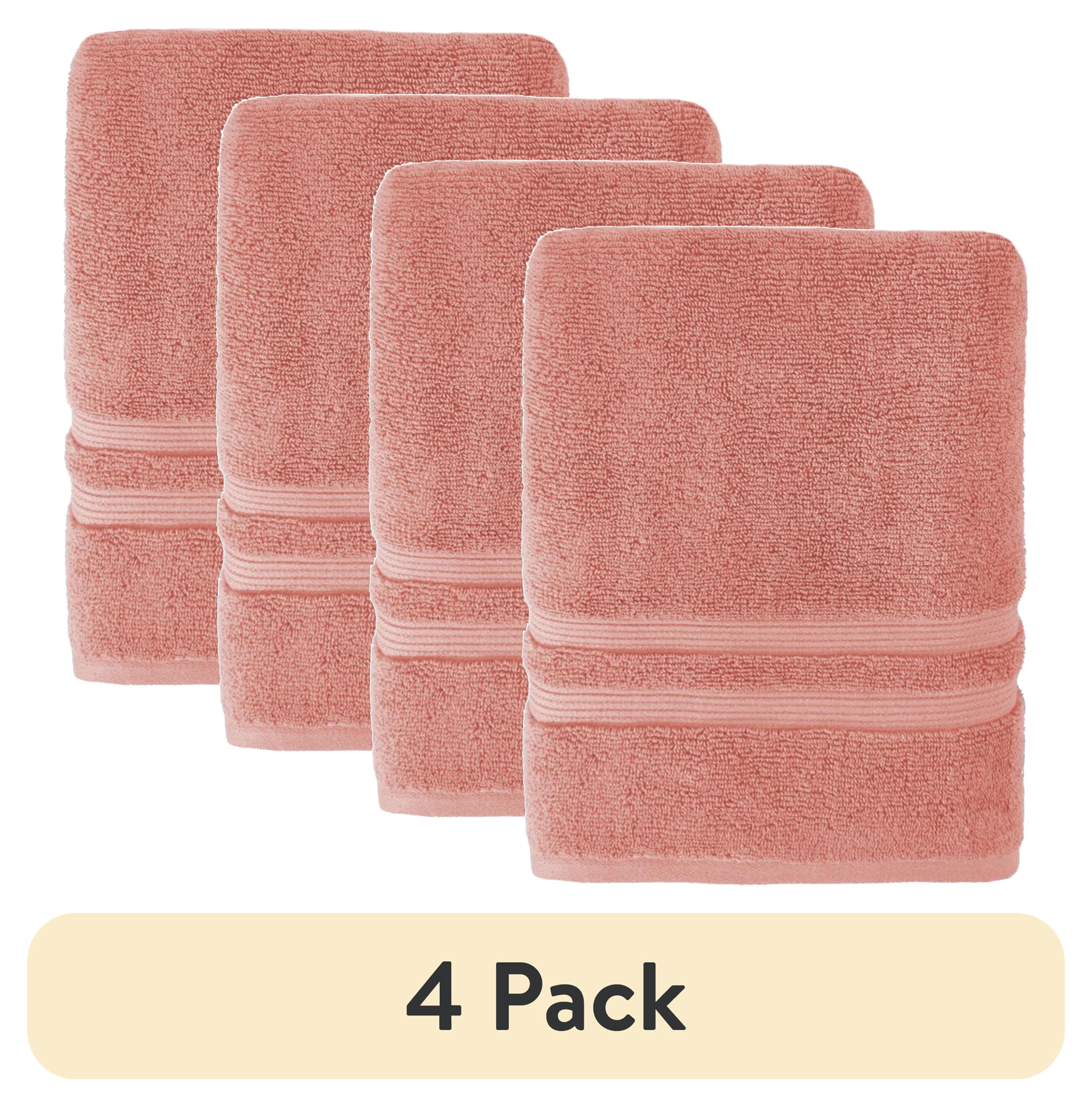 (4 pack) Mainstays Performance Cotton Bath Towel, 54 in x 30 in, Terra Cotta