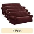 thumbnail image 1 of (4 pack) Mainstays Pixel 1-Piece Stretch Sofa Slipcover, Wine, 1 of 8