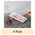 thumbnail image 1 of (4 pack) Mainstays, Ice Cube Tray, Plastic Ice Cube Tray with 14 Ice Cube Molds and Removable Lid, White, plastic, useful for everyday beverage storage, 1 of 6