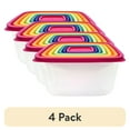 thumbnail interactive-video image 1 of (4 pack) Mainstays Plastic Rainbow Food Storage Set, Multi Color, 14 Count, Best Used for Leftover Storage and Reheating, 1 of 9
