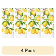 (4 pack) Mainstays Printed Cotton Kitchen Towel, 15"W x 25"L, Lemons, 1 Piece