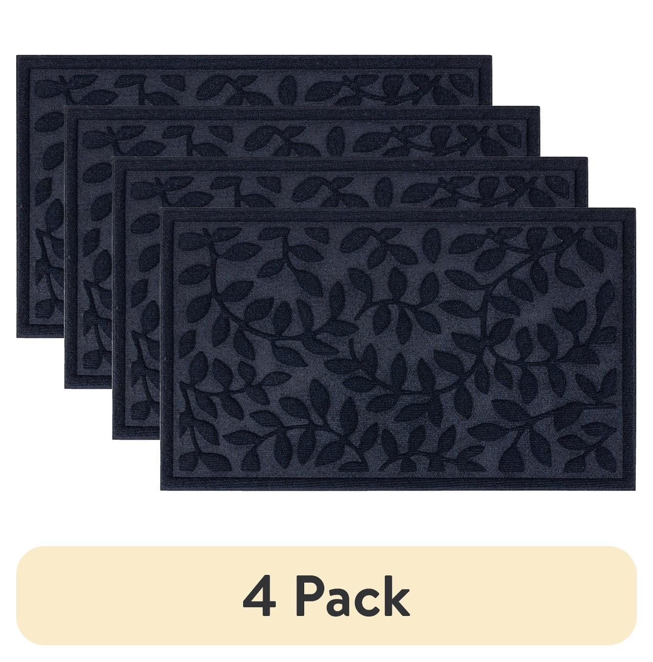(4 pack) Mainstays Rambling Vine Utility Polyester Outdoor Doormat, Navy, 18”x30”