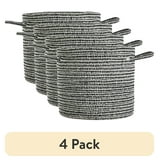 (4 pack) Mainstays Round Black and White Cotton Rope Decorative Storage ...