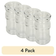 (4 pack) Mainstays Salt & Pepper Shaker, Clear, Ideal Use for Seasoning Storage and Serving